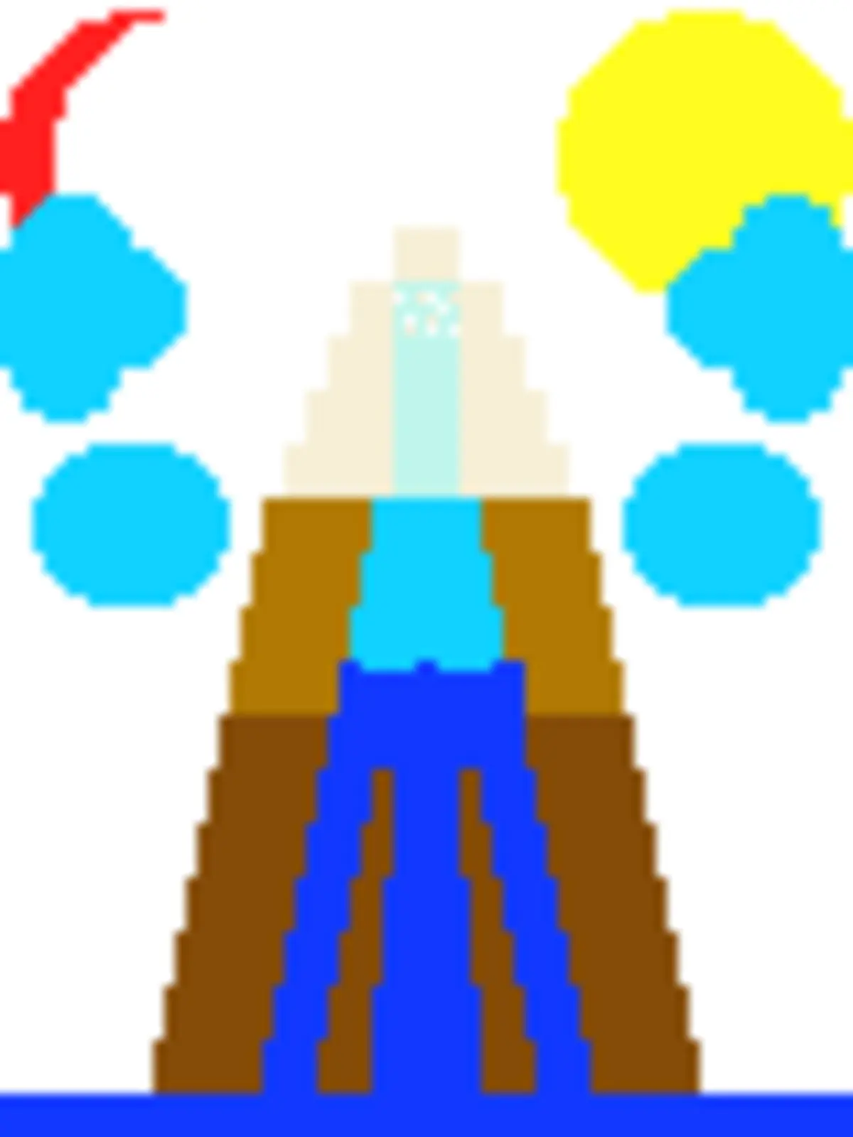 The Source image and a mountain